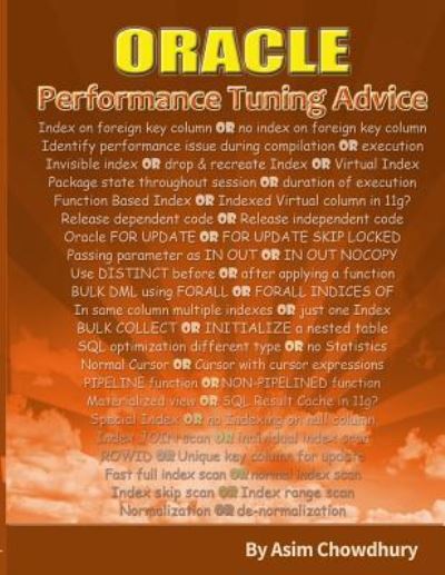 Cover for Asim Chowdhury · Oracle Performance Tuning Advice (Paperback Book) (2017)