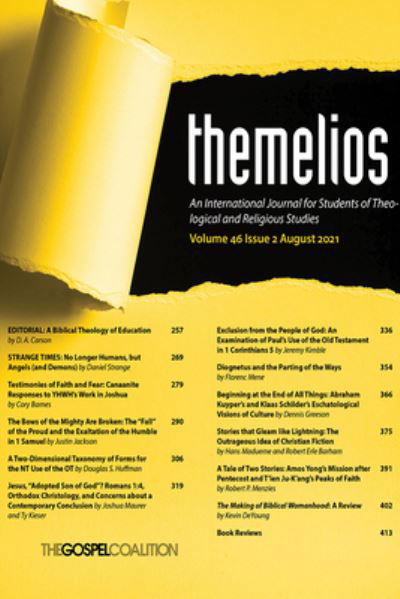 Cover for D. A. Carson · Themelios, Volume 46, Issue 2 (N/A) (2021)