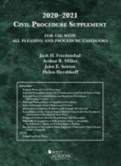 Cover for Jack H. Friedenthal · Civil Procedure Supplement, for Use with All Pleading and Procedure Casebooks, 2020-2021 - American Casebook Series (Paperback Book) (2020)