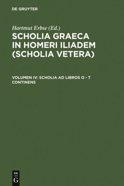Cover for Hartmut Erbse · Scholia ad libros O - T continens (Book) (1975)