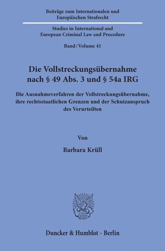 Cover for Krüll · Die Vollstreckungsübernahme nach (Buch) (2020)