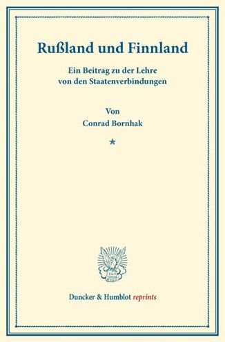Cover for Bornhak · Rußland und Finnland. (Book) (2013)