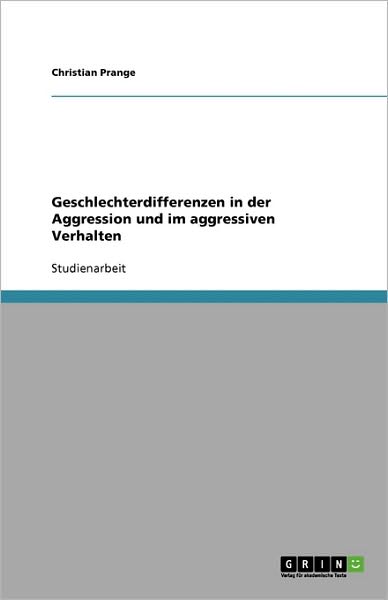 Cover for Prange · Geschlechterdifferenzen in der A (Book) [German edition] (2007)