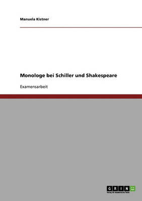 Cover for Kistner · Monologe bei Schiller und Shake (Buch) [German edition] (2013)
