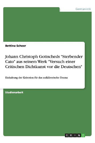 Cover for Scheer · Johann Christoph Gottscheds &quot;Ste (Book) [German edition] (2013)