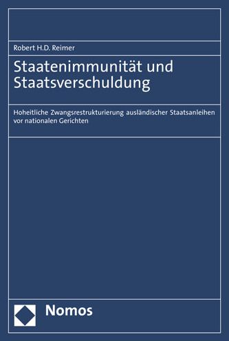 Cover for Reimer · Staatenimmunität und Staatsversc (Book) (2020)