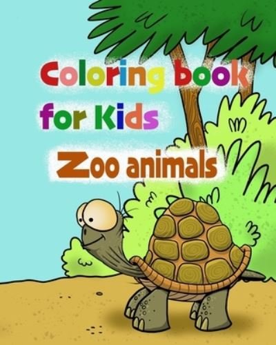 Cover for Enillo Coloring Books · Funny and coloring book with 25 happy zoo animals: For Kids ages 4 and up (Paperback Bog) (2021)