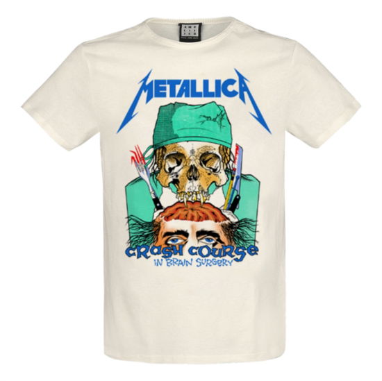 Metallica-Crash Course In Brain Surgery Amplified Vintage White Small T Shirt - Metallica - Mercancía - AMPLIFIED - 5054488588708 - 1 de diciembre de 2023