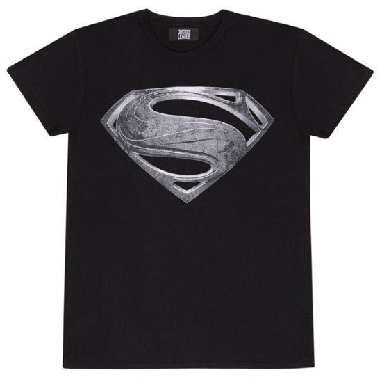 Cover for Justice League · Justice League Movie - Superman Black Logo T Shirt (T-shirt) [size L] (2024)