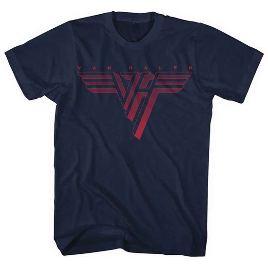 Cover for Van Halen · Classic Red Logo (T-shirt) [size L] [Blue - Unisex edition] (2018)