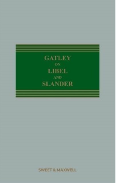 Cover for QC, Richard Parkes, · Gatley on Libel and Slander (Hardcover bog) (2022)