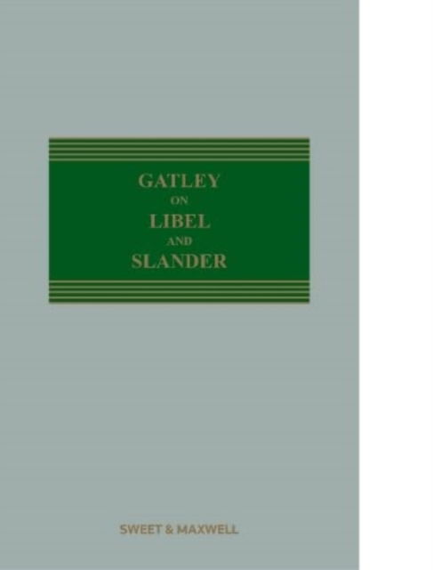 Cover for QC, Richard Parkes, · Gatley on Libel and Slander (Hardcover Book) (2022)