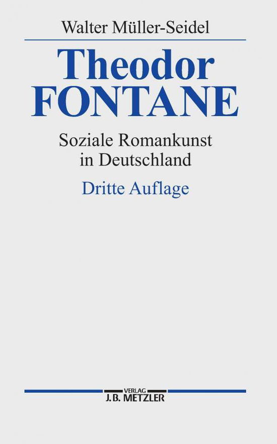 Cover for Walter Muller-Seidel · Theodor Fontane: Soziale Romankunst in Deutschland (Paperback Book) (1994)