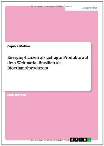 Cover for Mathar · Energiepflanzen als gefragte Pro (Bok) [German edition] (2014)