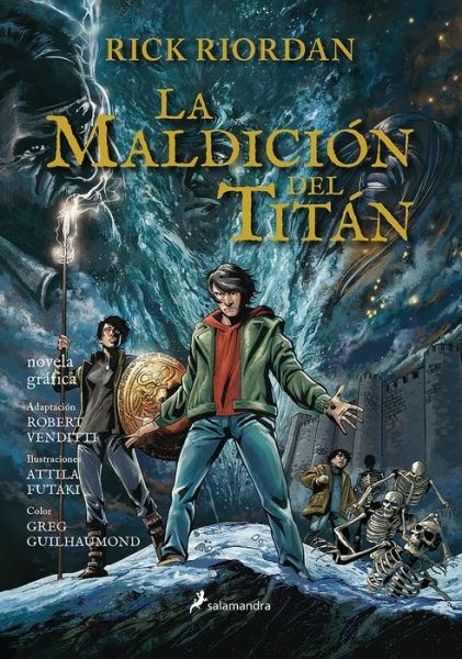 Cover for Rick Riordan · La maldicion del titan. Novela grafica / The Titan's Curse: The Graphic Novel - Percy Jackson y los dioses del olimpo / Percy Jackson and the Olympians (Paperback Bog) (2019)