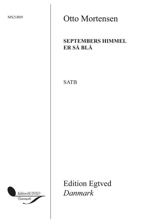 Cover for Otto Mortensen · Septembers himmel er så blå (Book) [1.º edición] (2001)