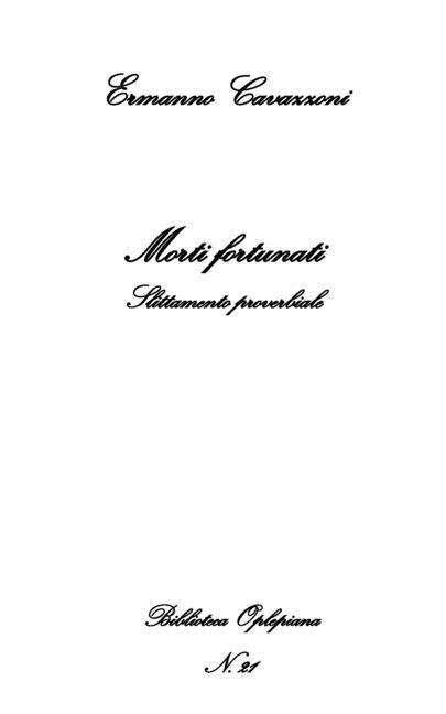 Cover for Ermanno Cavazzoni · Morti fortunati (Paperback Bog) (2018)