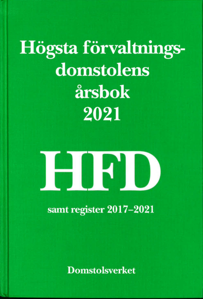 Cover for Högsta förvaltningsdomstolens årsbok 2021 (HFD) (Bound Book) (2022)
