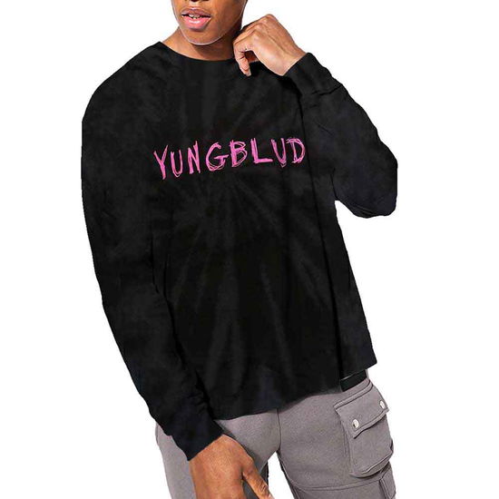 Yungblud Unisex Long Sleeve T-Shirt: Scratch Logo (Black) (Wash Collection) - Yungblud - Produtos - - 5056561017709 - 5 de dezembro de 2021