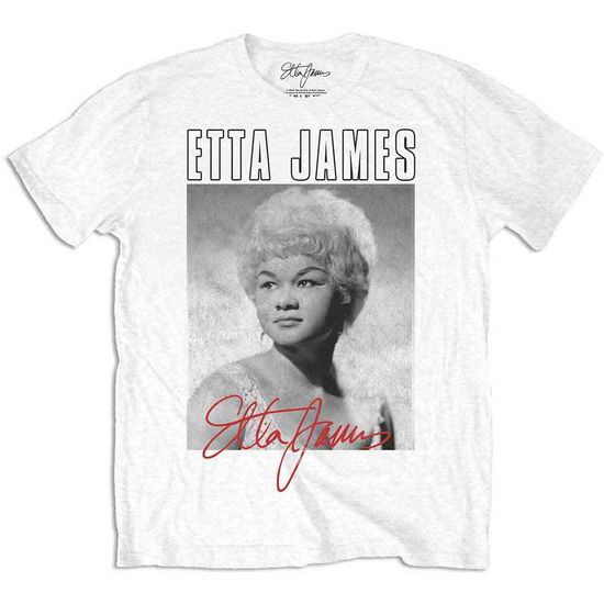 Cover for Etta James · Etta James Unisex T-Shirt: Portrait (White) (T-shirt) [size S] (2022)