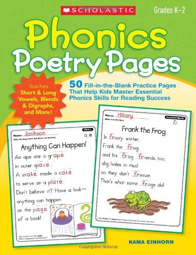 Cover for Kama Einhorn · Phonics Poetry Pages: 50 Fill-in-the-blank Practice Pages That Help Kids Master Essential Phonics Skills for Reading Success (Taschenbuch) (2011)