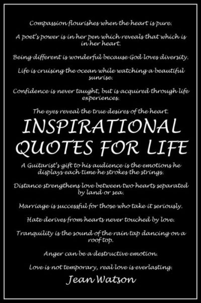 Cover for Watson, Dr Jean, PhD RN Ahn-BC Faan · Inspirational Quotes for Life (Paperback Book) (2015)