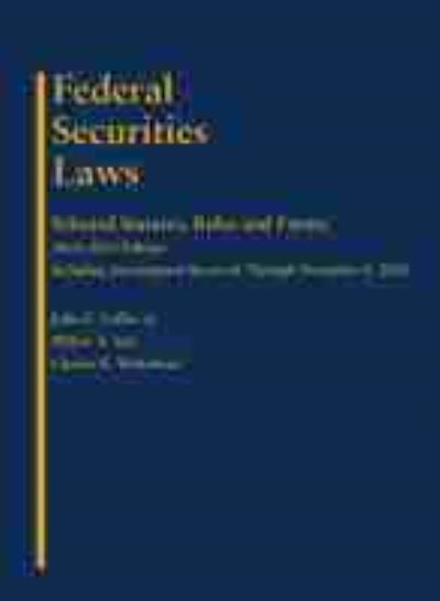 Cover for John C. Coffee Jr. · Federal Securities Laws: Selected Statutes, Rules and Forms, 2020-2021 Edition - Selected Statutes (Paperback Book) (2021)