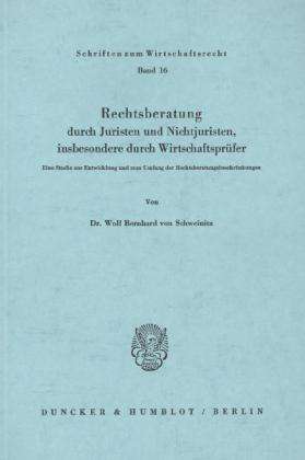 Cover for Schweinitz · Rechtsberatung durch Juriste (Book) (1975)