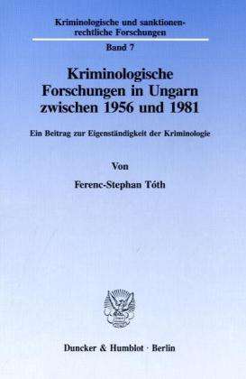 Cover for Tóth · Kriminologische Forsch.i.Ungarn (Book) (1996)