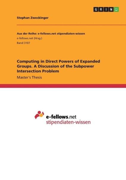 Cover for Zweckinger · Computing in Direct Powers o (Book)