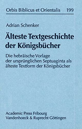 Cover for Adrian Schenker · Älteste Textgeschichte der Königsbücher (Book) (2004)