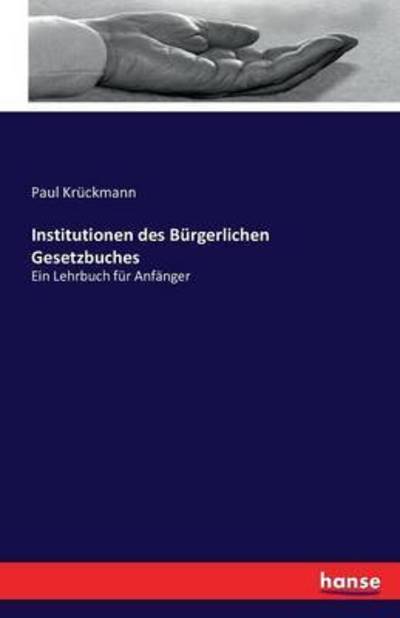 Cover for Krückmann · Institutionen des Bürgerliche (Book) (2016)