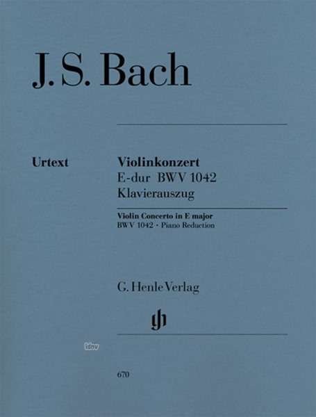 Violinkonz.E-Dur (1042)Kl.HN670 - JS Bach - Bücher - SCHOTT & CO - 9790201806709 - 6. April 2018