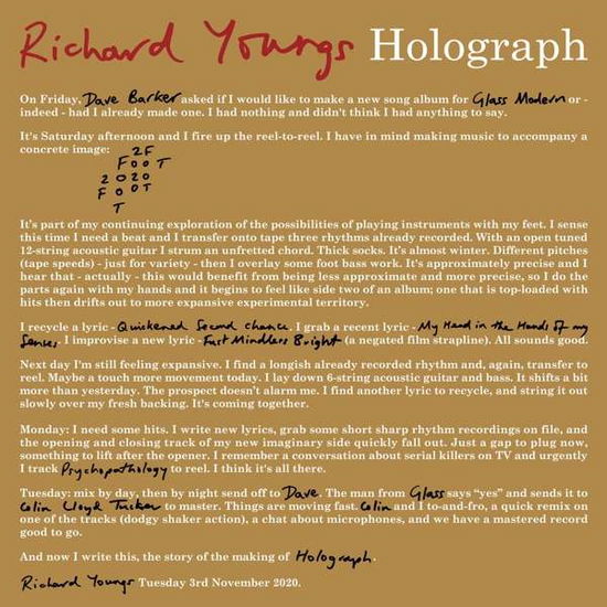 Holograph - Richard Youngs - Musiikki - GLASS MODERN - 5024545917710 - perjantai 2. huhtikuuta 2021