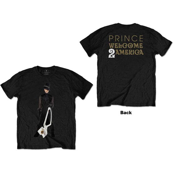 Prince Unisex T-Shirt: W2A White Guitar (Back Print) - Prince - Produtos -  - 5056561006710 - 