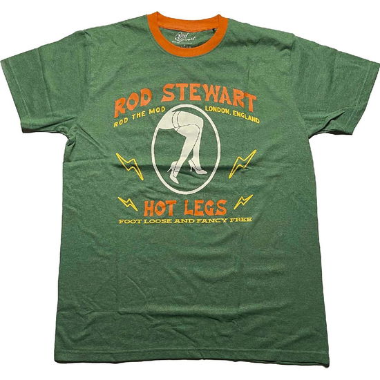 Cover for Rod Stewart · Rod Stewart Unisex Ringer T-Shirt: Hot Legs (Green) (CLOTHES) [size XXL] (2023)