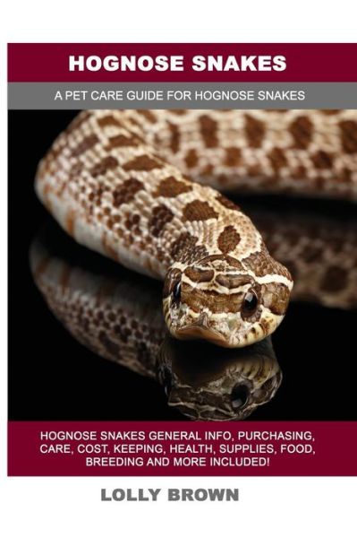 Cover for Lolly Brown · Hognose Snakes Hognose Snakes General Info, Purchasing, Care, Cost, Keeping, Health, Supplies, Food, Breeding and More Included! A Pet Care Guide for Hognose Snakes (Paperback Book) (2018)