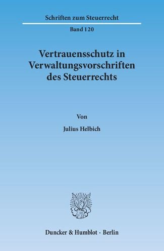 Cover for Helbich · Vertrauensschutz in Verwaltungs (Book) (2015)