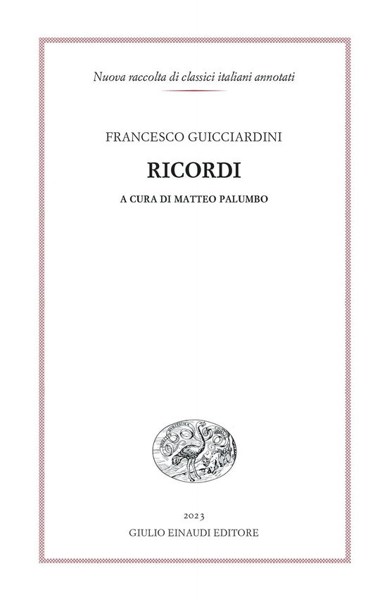 Cover for Francesco Guicciardini · Ricordi (Bog)