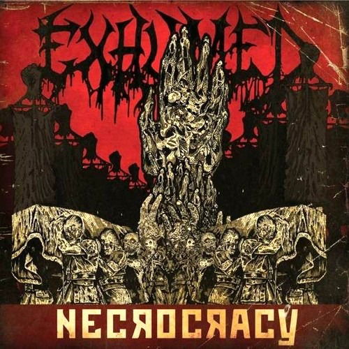 Cover for Exhumed · Necrocracy (Blood Red with Splatter Edition Vinyl) (LP) [Blood Red With Splatter edition] (2024)