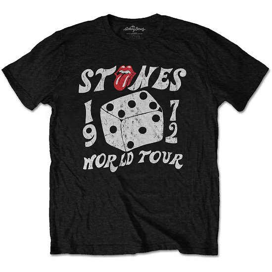 Cover for The Rolling Stones · The Rolling Stones Unisex T-Shirt: Dice Tour '72 (Eco-Friendly) (T-shirt) [size S] [Black - Unisex edition]