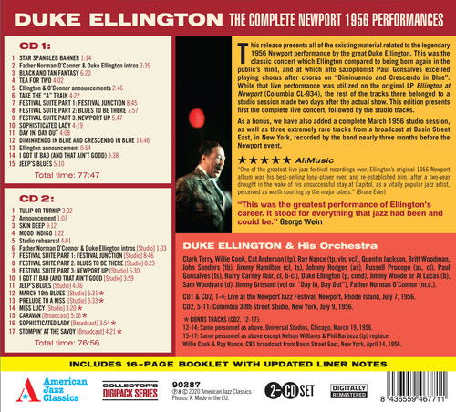 Complete Newport 1956 Performances + 6 Bonus Tracks! - Duke Ellington - Muziek - AMERICAN JAZZ CLASSICS - 8436559467711 - 10 juli 2020