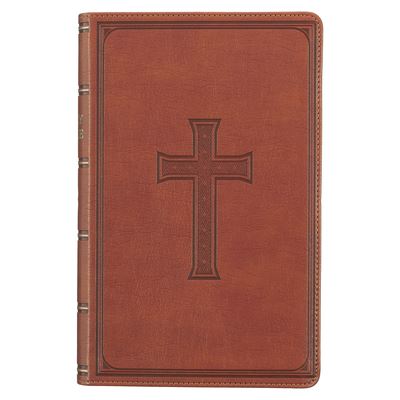 Cover for KJV GP Brown Cross Faux Leather Thumb Index Bible (Book) (2023)