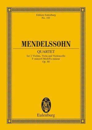 Cover for Mendelssohn Barthold · String Quartet F Minor Op 80 (Paperback Book) (1981)