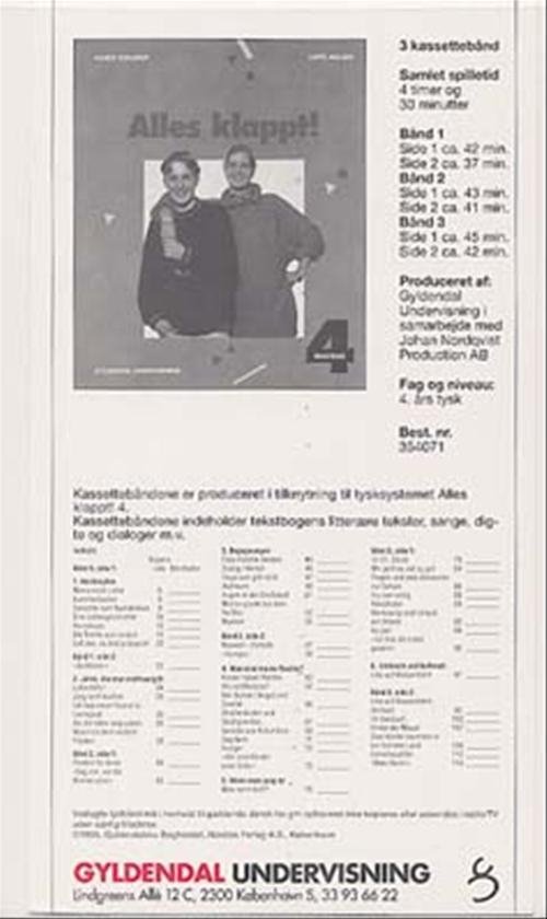 Cover for Karen Dollerup; Lotte Nielsen · Alles klappt. 10. klasse: Alles klappt! 4 For 10. klasse&lt;BR&gt;Tekstbog (Cassette) [1st edition] (1995)