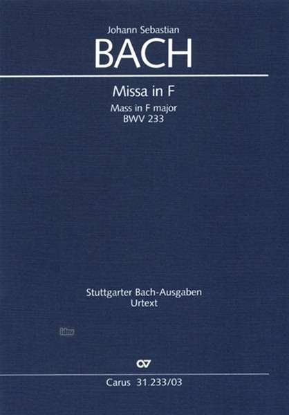 Cover for JS Bach · Messe F BWV 233,KA.CV31.233/03 (Bok)
