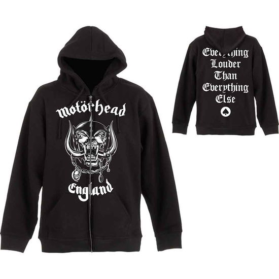 Motorhead Unisex Zipped Hoodie: England (Back Print) - Motörhead - Merchandise -  - 9950670854711 - 