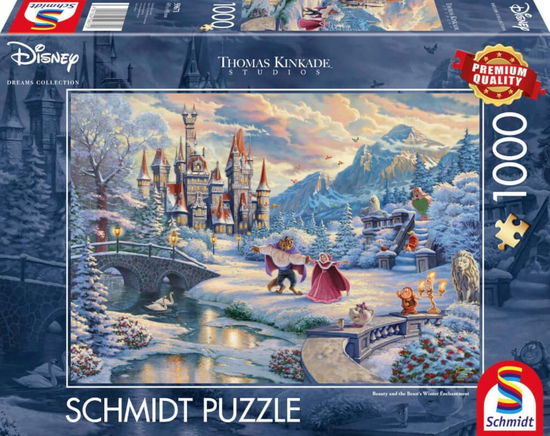 Cover for Kinkade · Disney Dreams Collection - Beauty and the Beast's Winter Enchantment by Thomas Kinkade 1000 Piece Schmidt Puzzle (Paperback Bog) (2023)