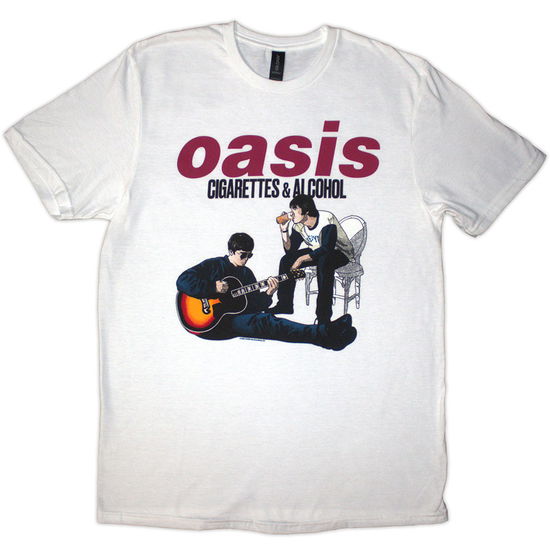 Cover for Oasis · Oasis Unisex T-Shirt: Cigarettes &amp; Alcohol Illustration (White) (T-shirt) [size XL] (2025)
