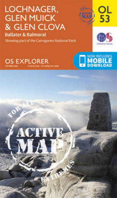 Cover for Ordnance Survey · Lochnagar, Glen Muick &amp; Glen Clova, Ballater &amp; Balmoral - OS Explorer Map Active (Map) [May 2015 edition] (2015)